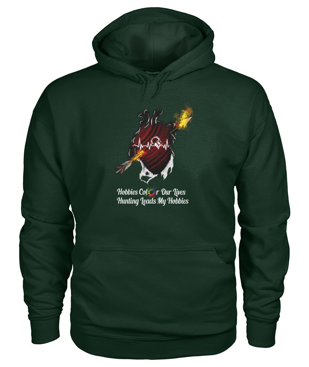 Forest Green Unisex Hoodie HUNTING HEART