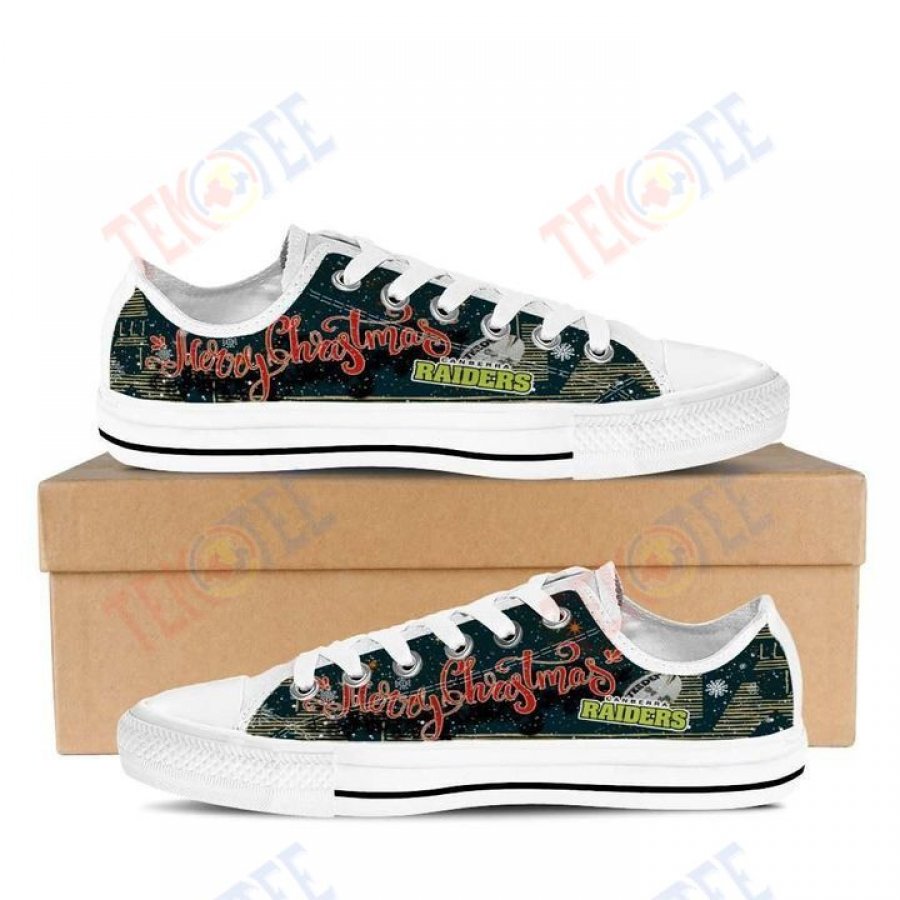 Mens Womens Santa Claus Holding A T Box Nrl Canberra Raiders Low Top Shoes Custom Print Footwear Converse Sneakers TMT240