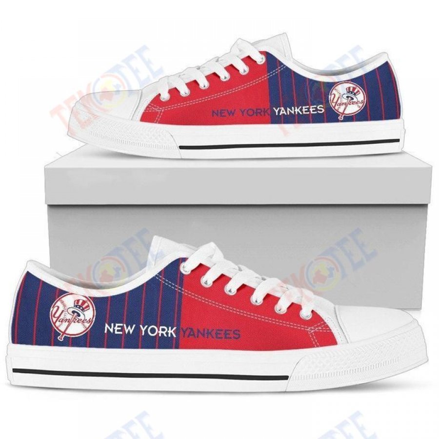 Mens Womens Simple Design Vertical Stripes New York Yankees Low Top Shoes Custom Print Footwear Converse Sneakers TMT972