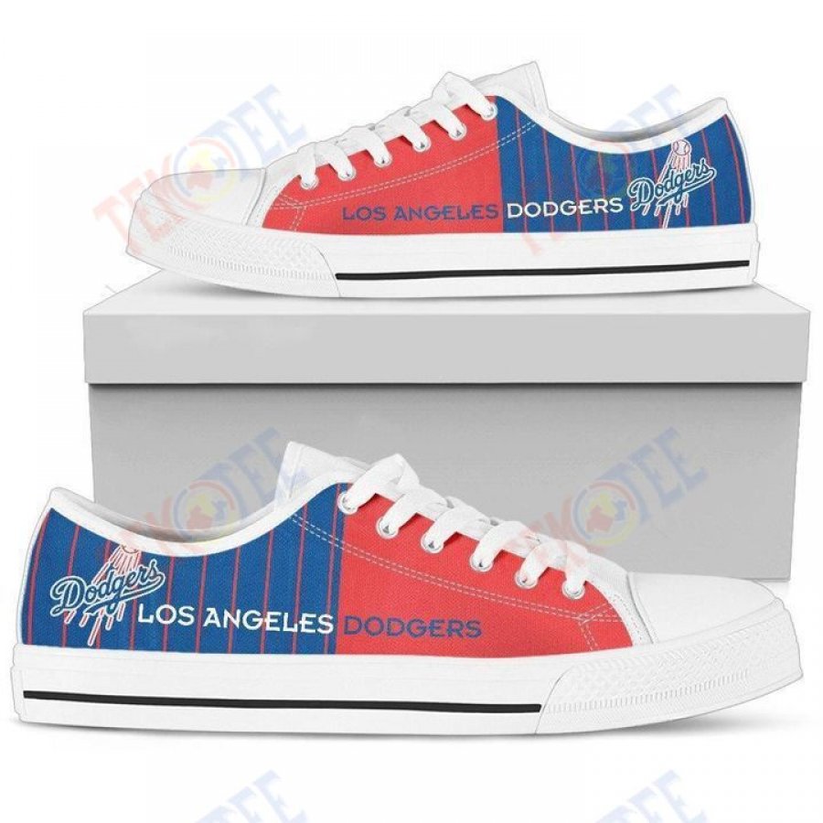 Mens Womens Cool Simple Design Vertical Stripes Los Angeles Dodgers Low Top Shoes Custom Print Footwear Converse Sneakers TMT155