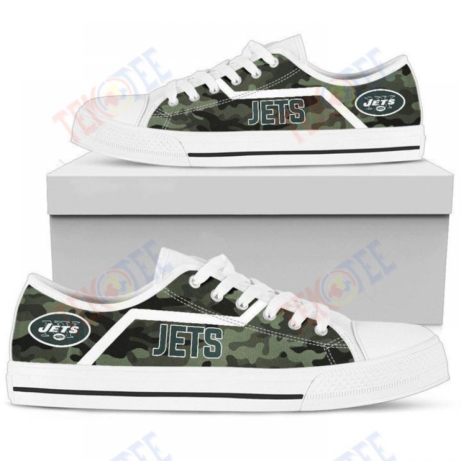 Mens Womens Simple Camo New York Jets Low Top Shoes Custom Print Footwear Converse Sneakers TMT113