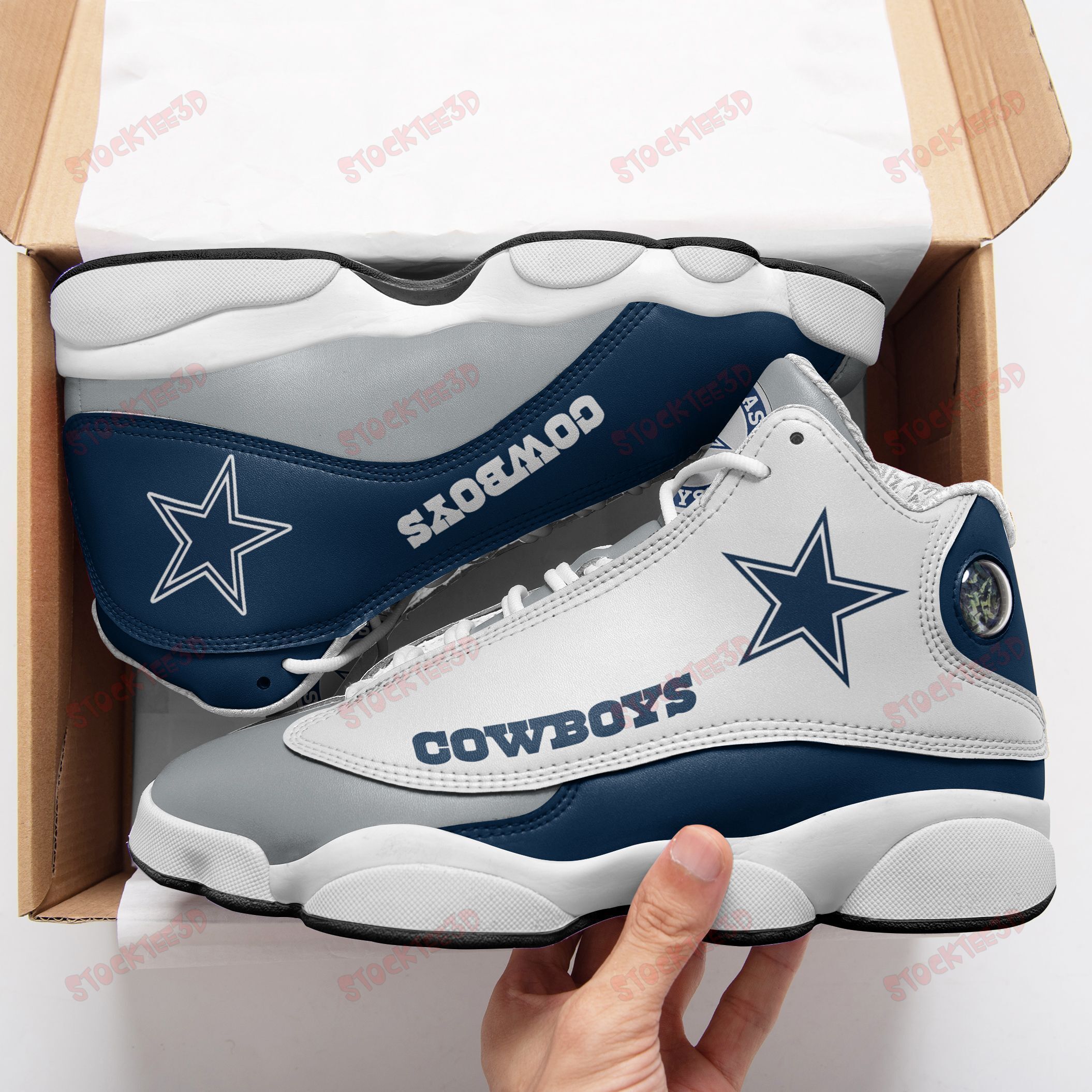 Dallas Cowboys Air Jd13 Sneakers 012