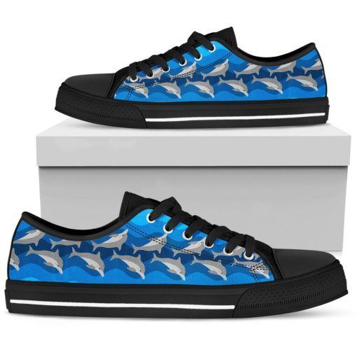 Blue Sea Dolphins Low Top Shoes