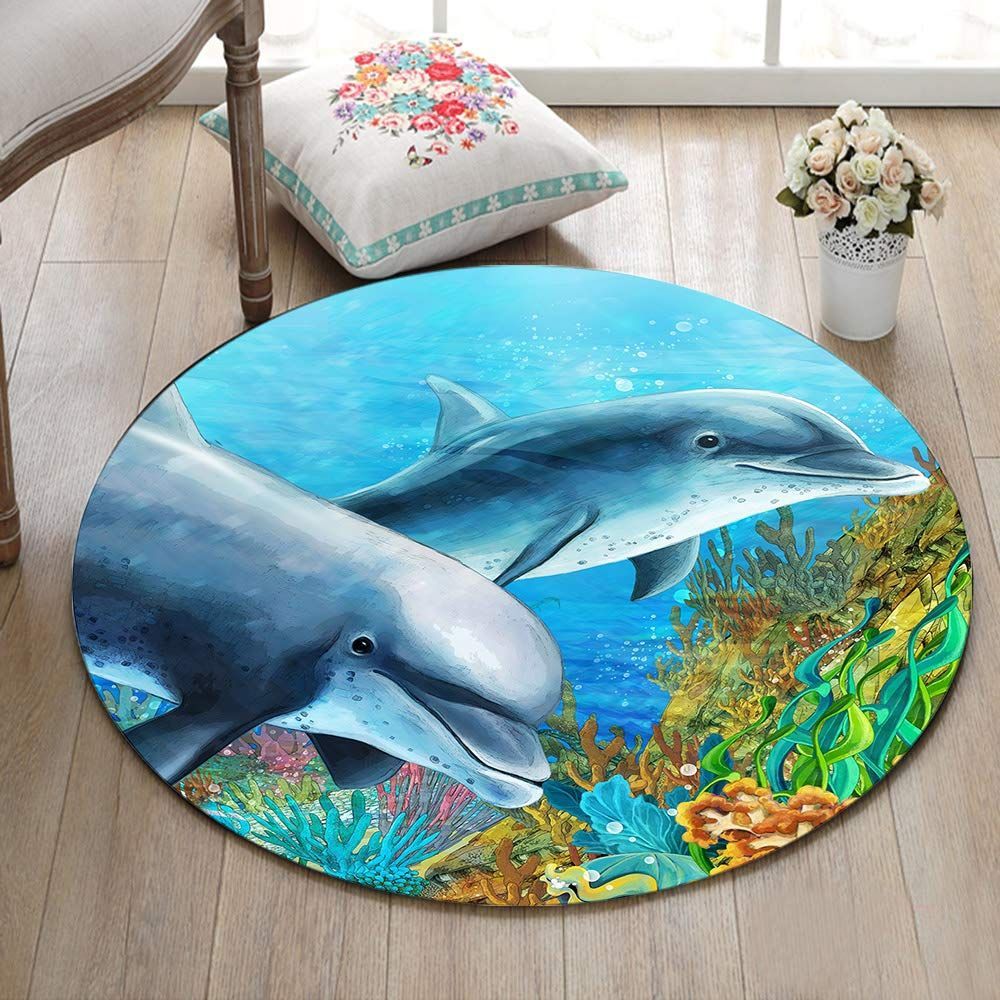 Dolphins GE4989 Round Rug CYSI2907