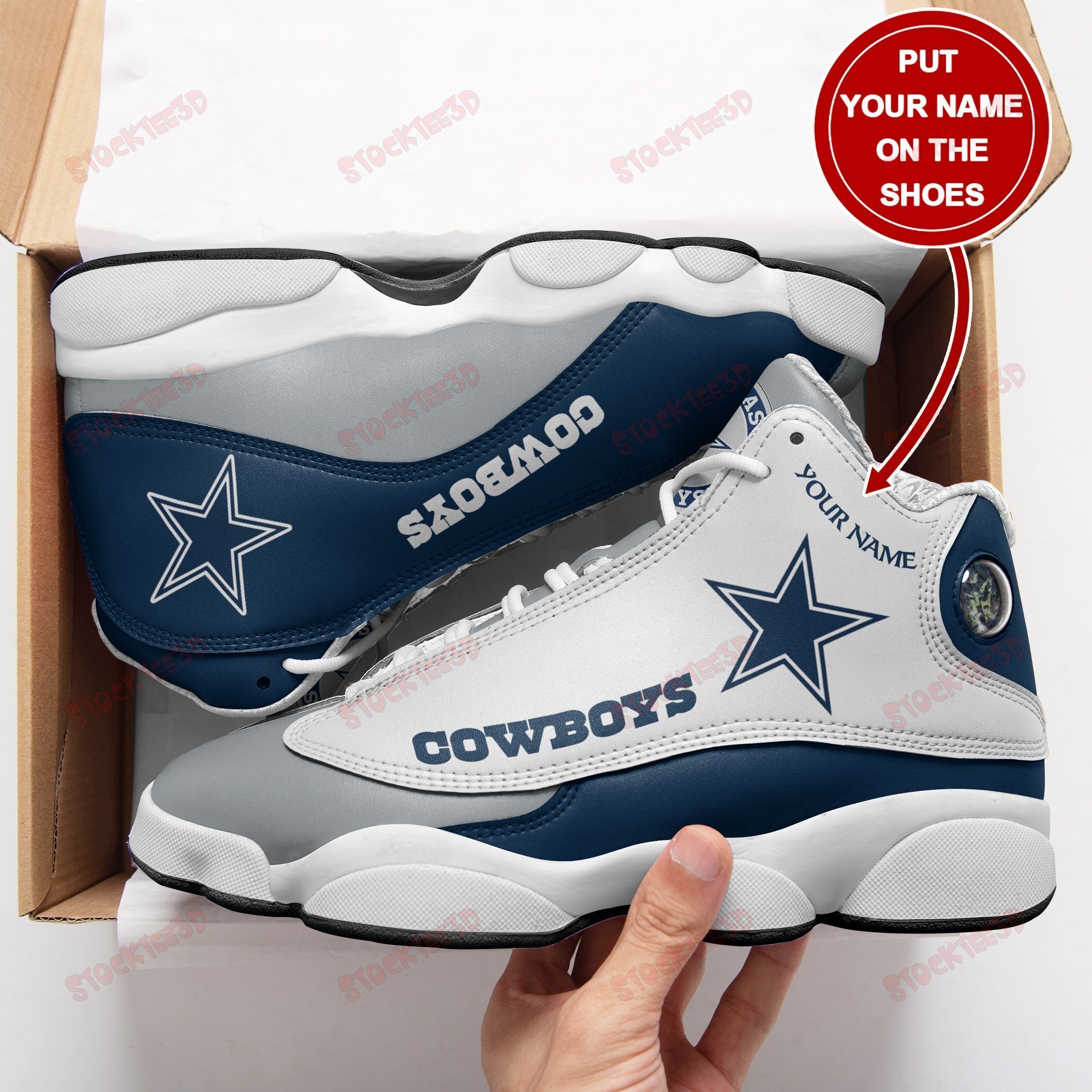 Dallas Cowboys Personalized Air Jd13 Sneakers 020