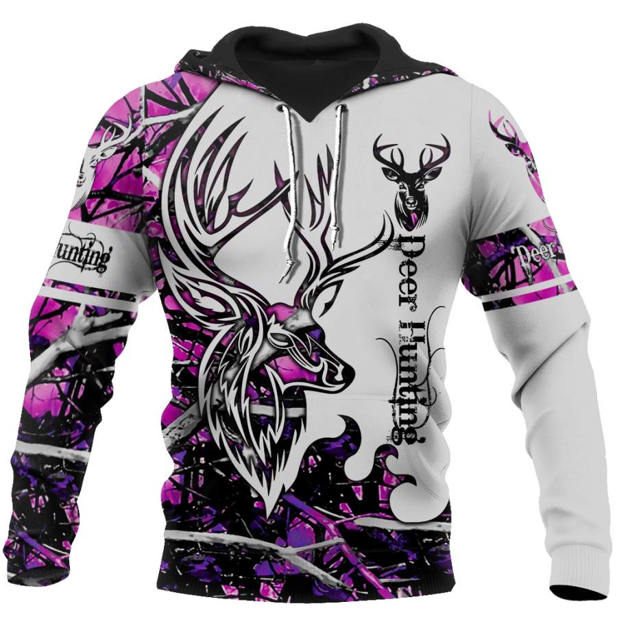 DEER HUNTING MUDDY GIRL CAMO 3D ALL OVER PRINTED SHIRTS FOR MEN AND WOMEN JJ051202 PL