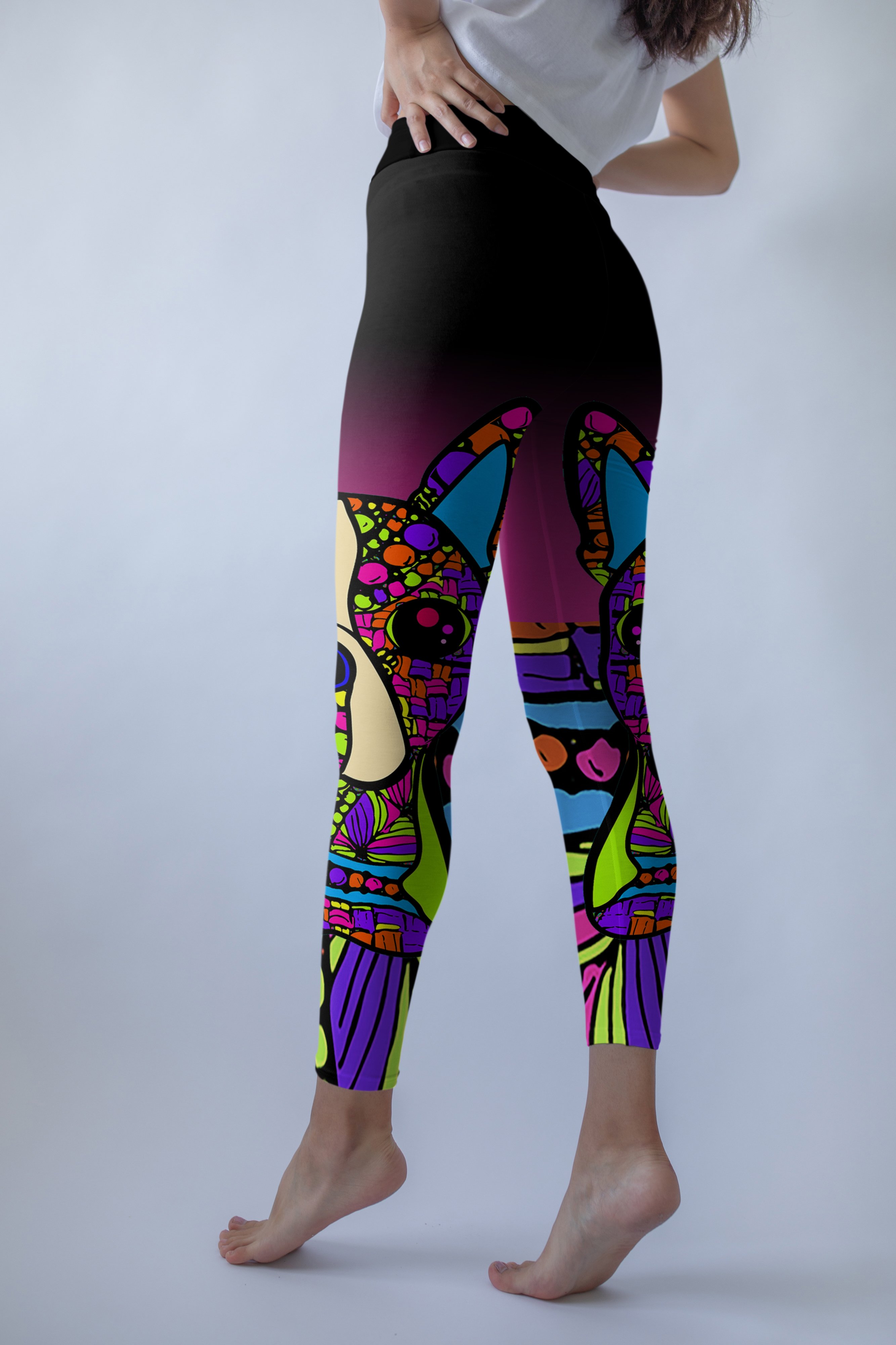 Boston Terrier Design Leggings – Art By Cindy Sang – Jillnjacks Exclusive