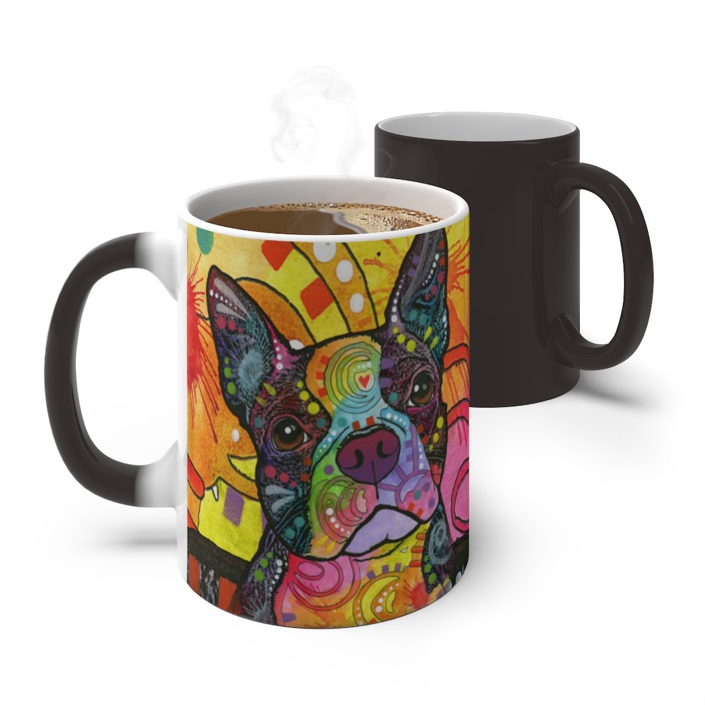 Boston Terrier Design Magic Heat Mugs – Dean Russo Art