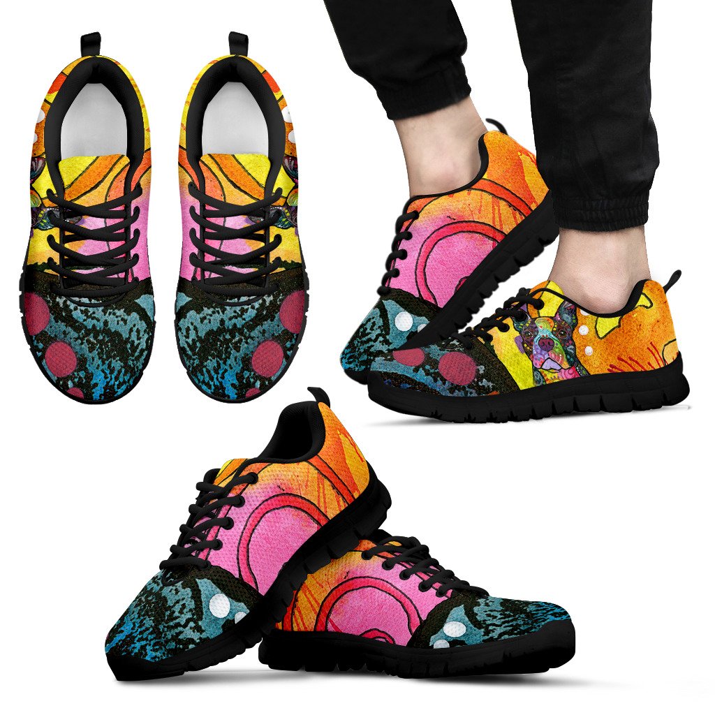 Boston Terrier Design Men’s Sneakers – Dean Russo Art