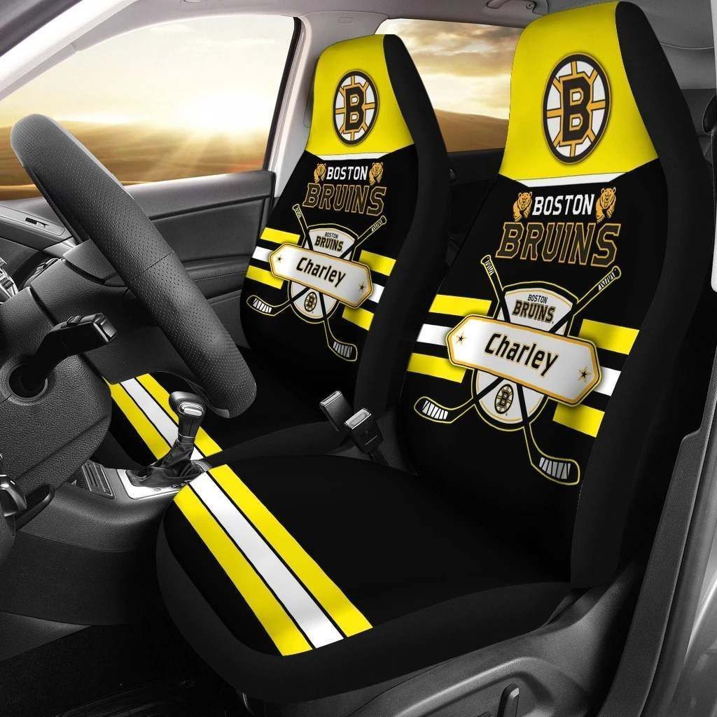 Boston Bruins Lph Car Seat Cover (Set Of 2) Ver 2