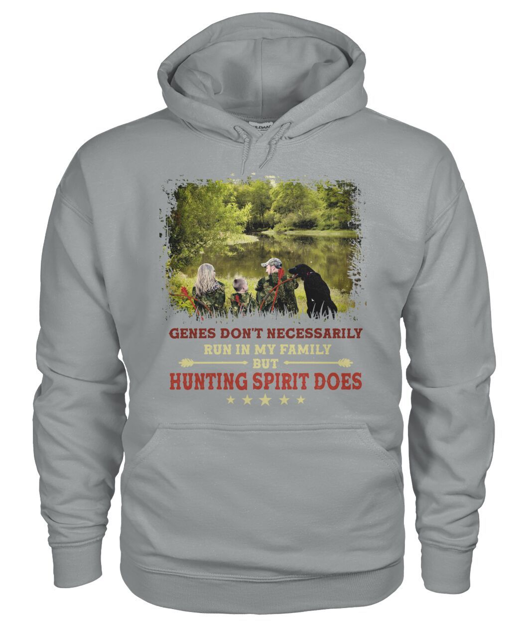 Sport Grey Unisex Hoodie HUNTING FAMILY