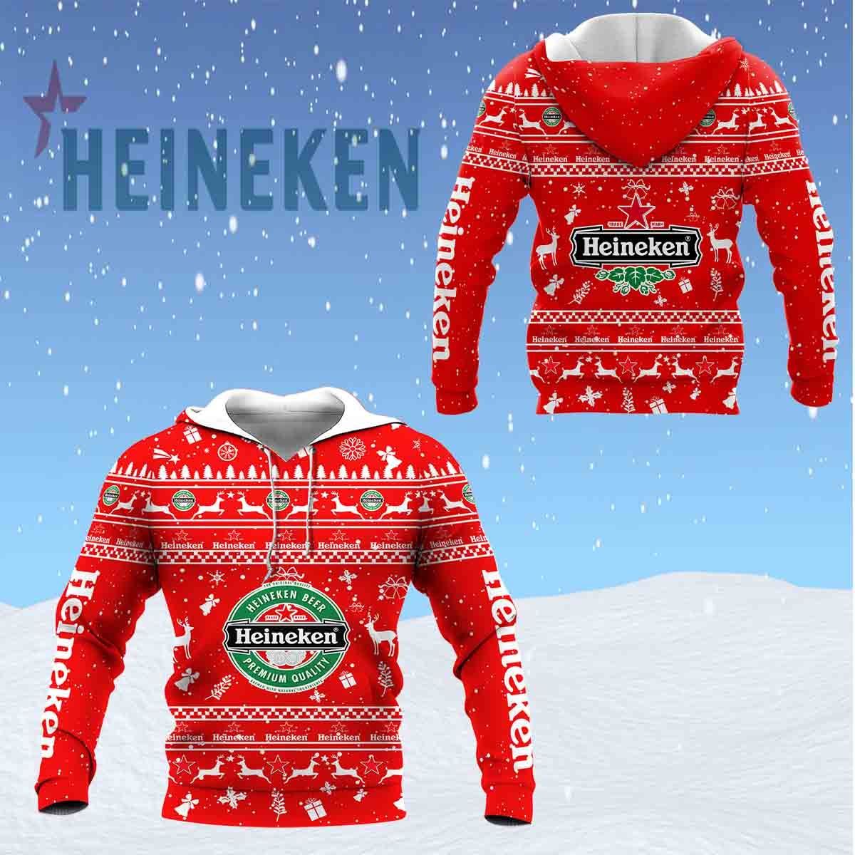 3D All Over Printed Heineken Christmas Lph – Ha Shirts Ver 1 (Red)