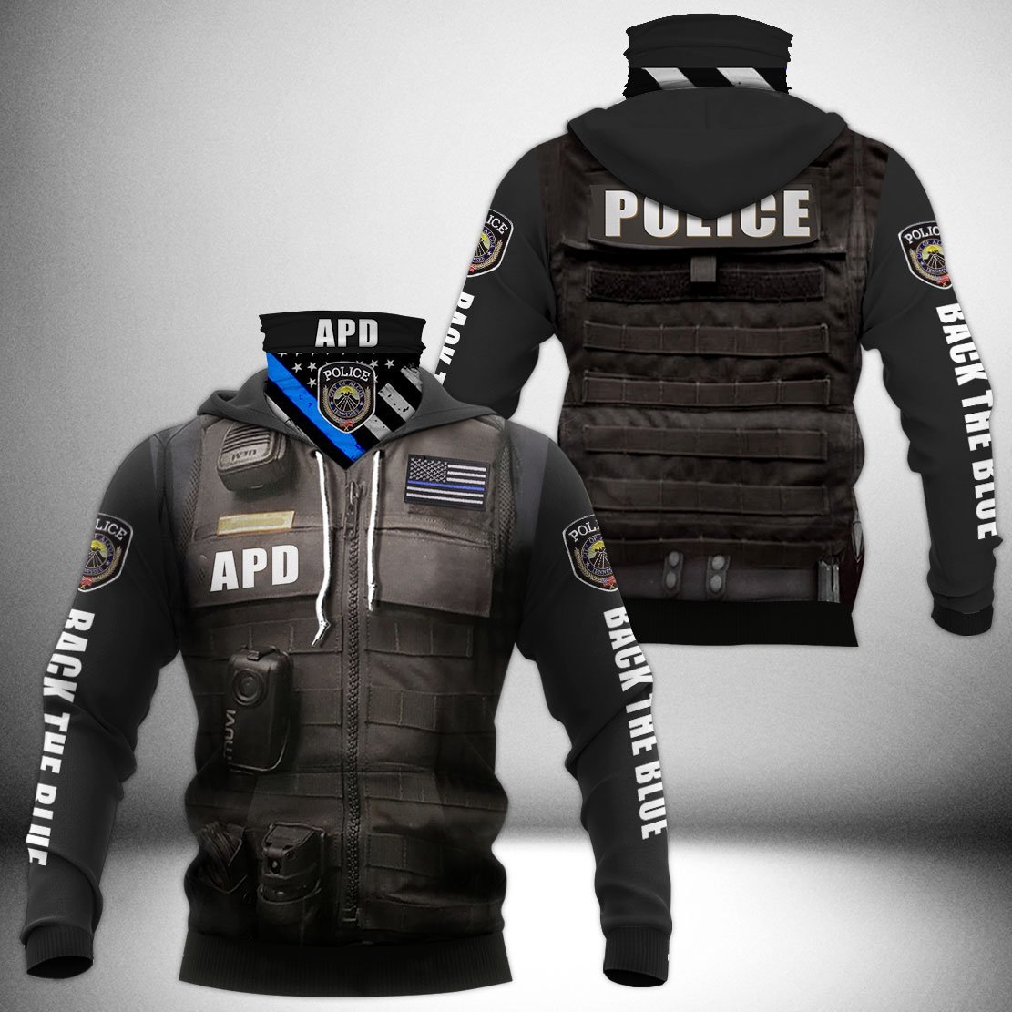 Alcoa Police Department Apd Tennessee Tn State Hoodie With Neck Gaiter | 3D Full Printing Hoodie Mask