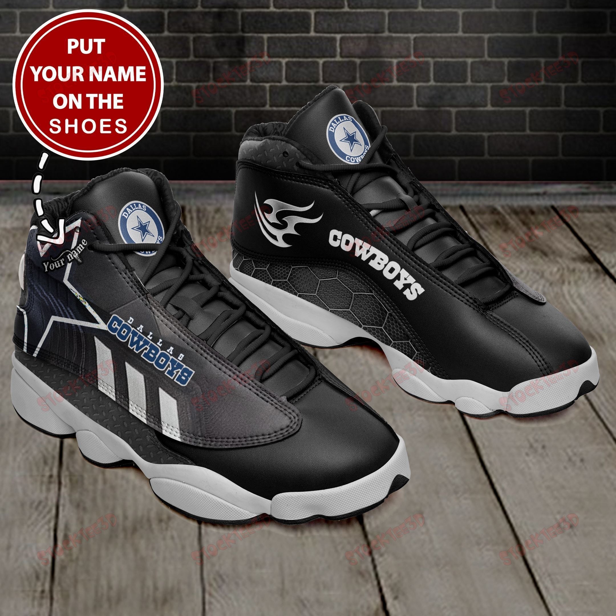 Dallas Cowboys Personalized Air Jd13 Sneakers 418