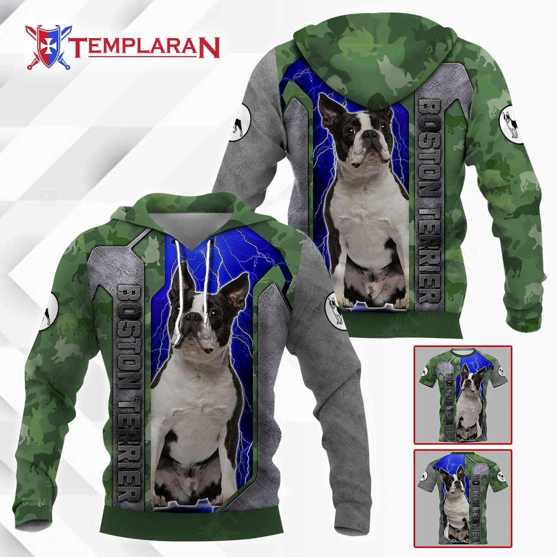 Boston Terrier Camo 3D Full Printing