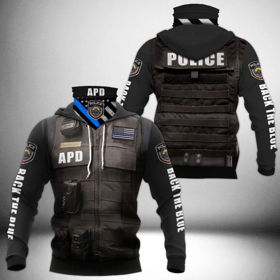 Alcoa Police Department APD Tennessee TN State Hoodie With Neck Gaiter | 3D Full Printing Hoodie Mask