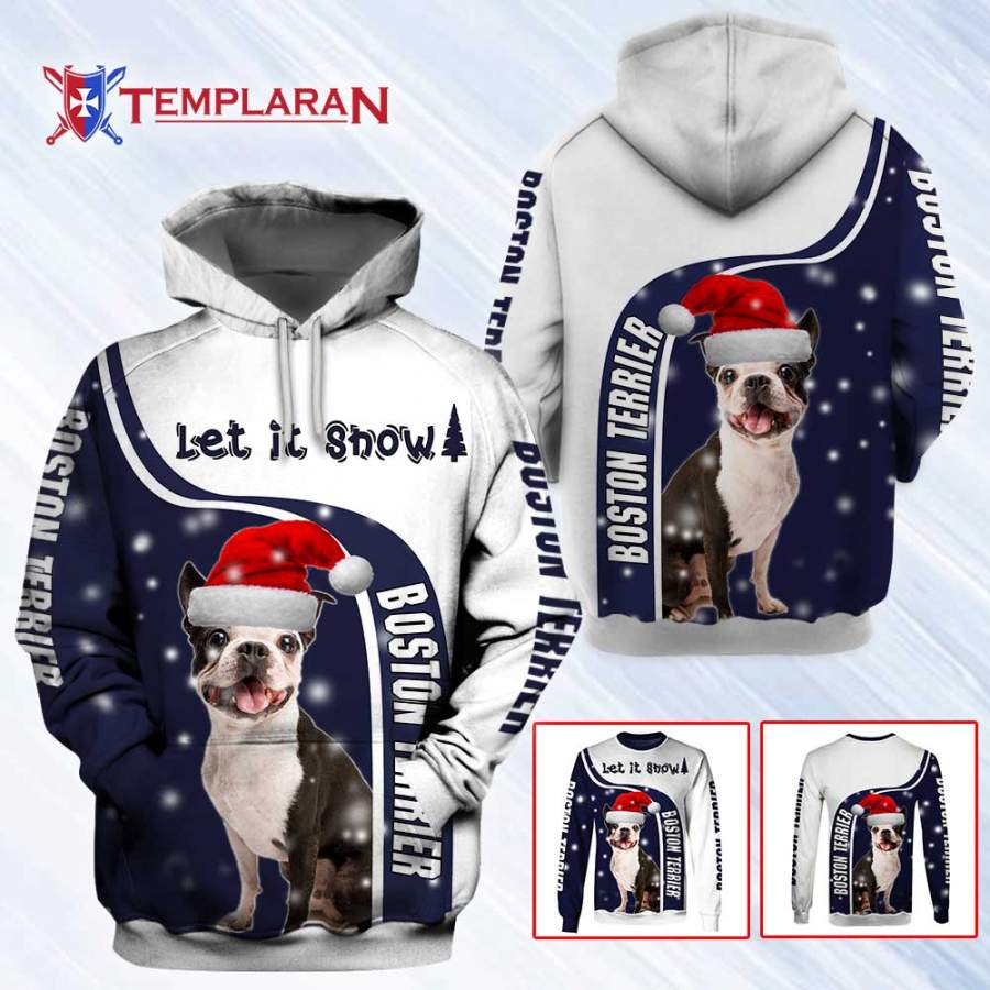 Boston Terrier 3D Full Printing Hoodie and Unisex Tee