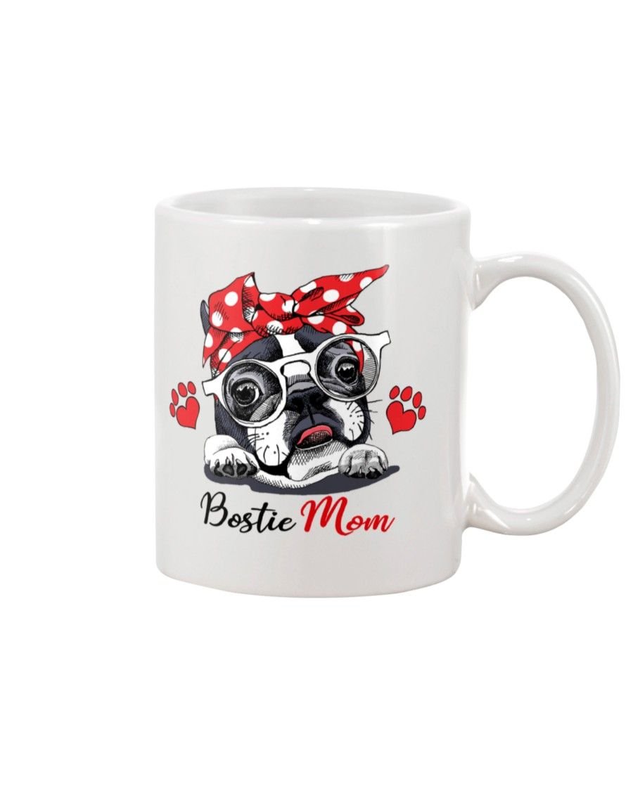 Boston Terrier Love Mom Mug White 11Oz