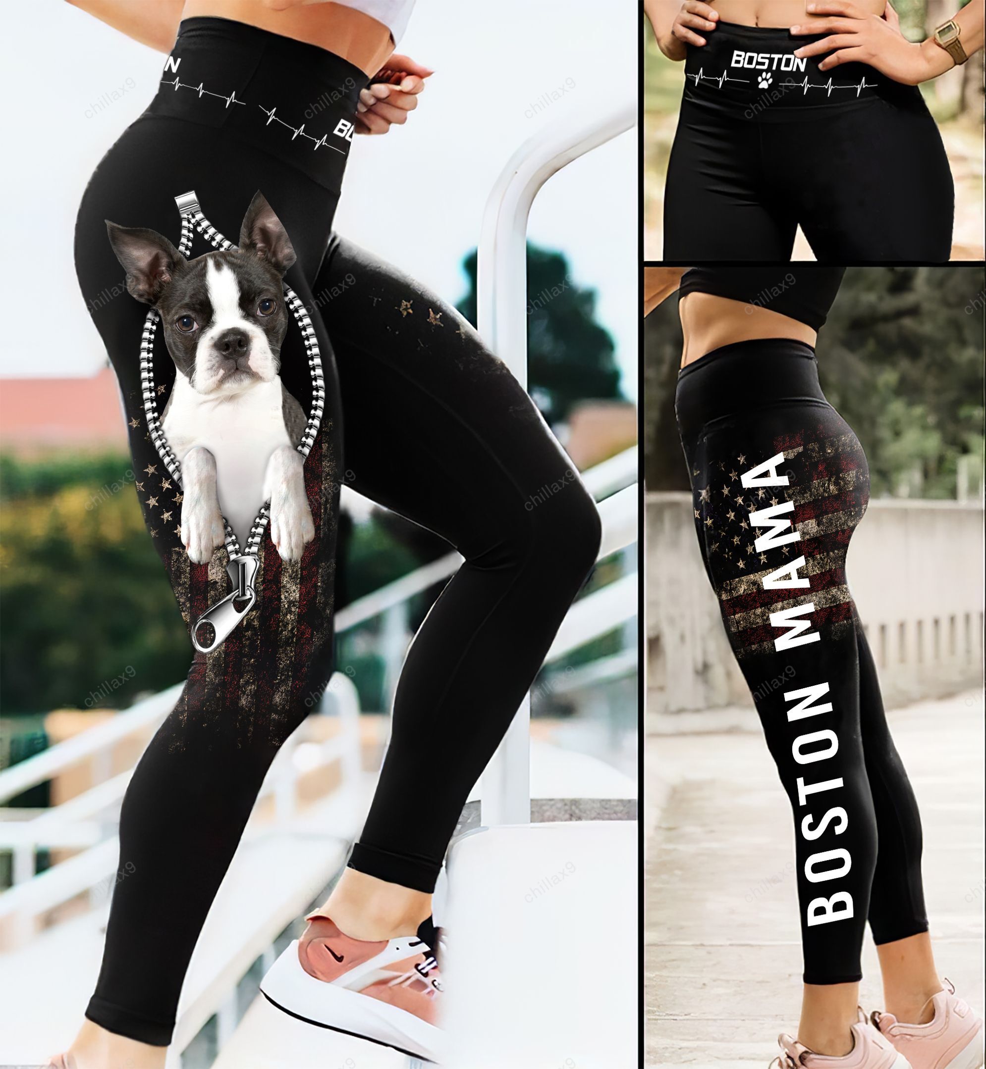 Boston Terrier mama 3 Leggings