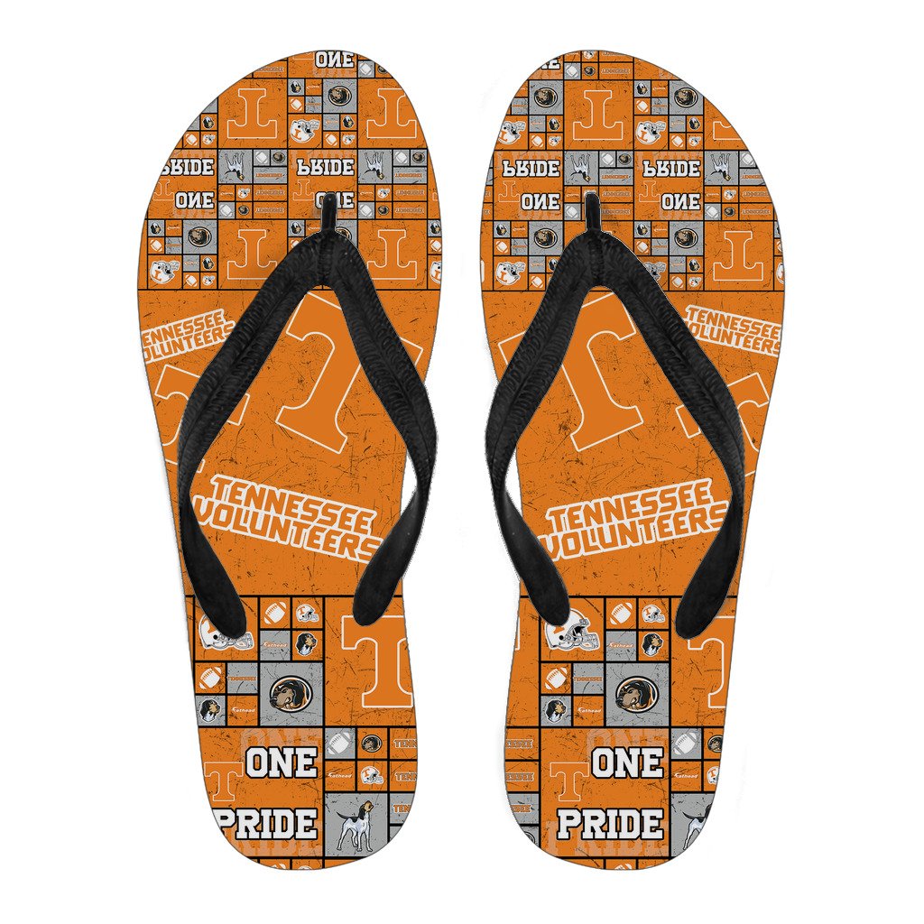 Colorful Pride Flag Tennessee Volunteers Flip Flops