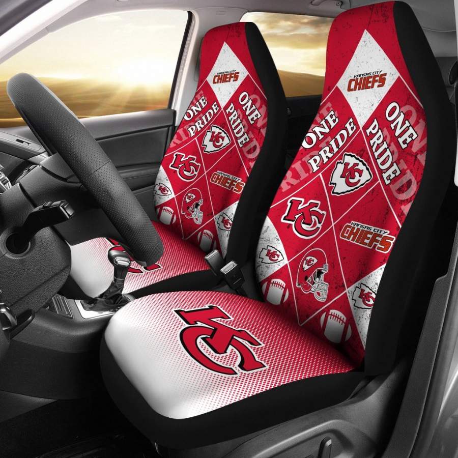 Colorful Pride Flag Kansas City Chiefs Car Seat Covers