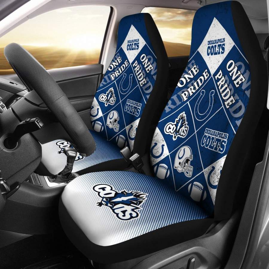 Colorful Pride Flag Indianapolis Colts Car Seat Covers