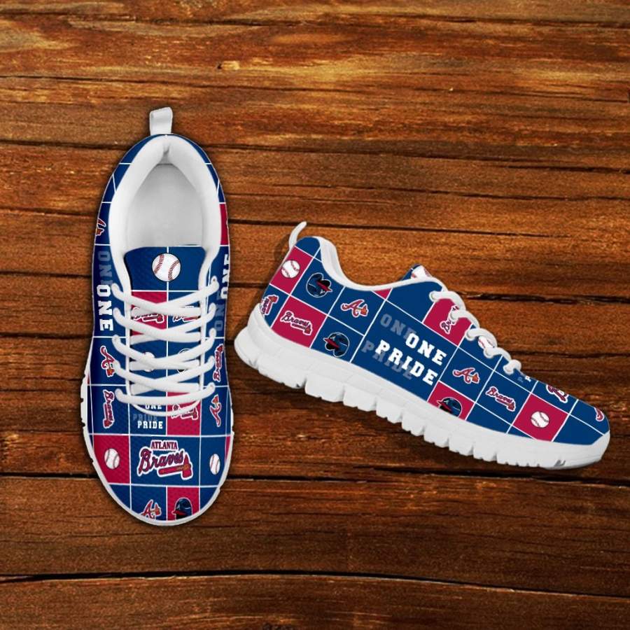 Colorful Pride Flag Atlanta Braves Sneakers