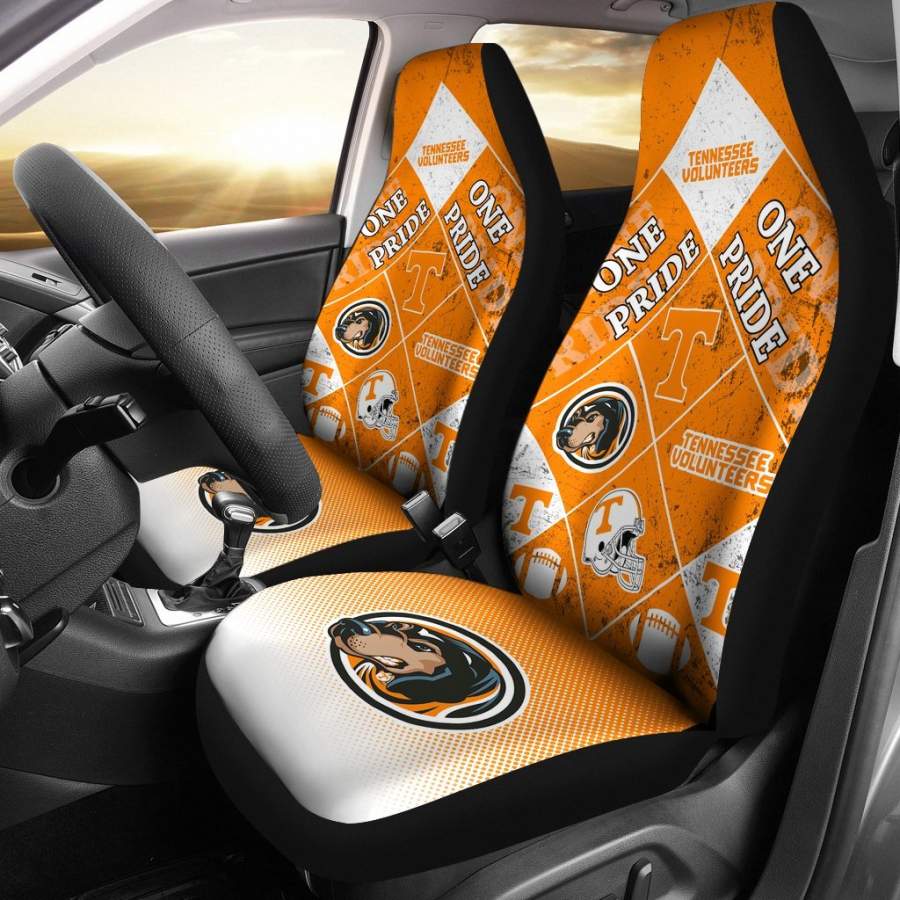 Colorful Pride Flag Tennessee Volunteers Car Seat Covers