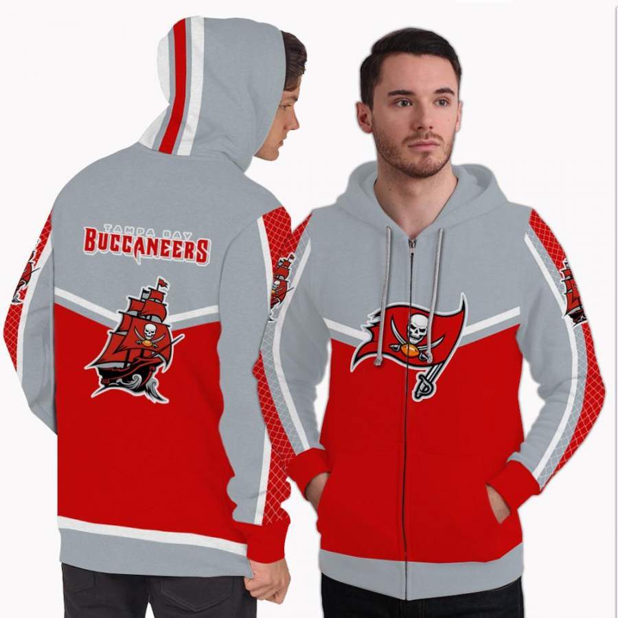 Colorful Gorgeous Fitting Tampa Bay Buccaneers Zip Hoodie