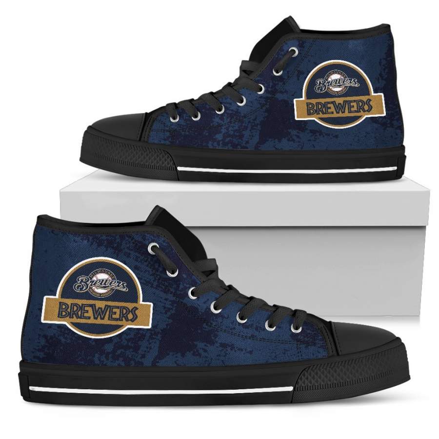 Cute Jurassic Park Milwaukee Brewers High Top Shoes