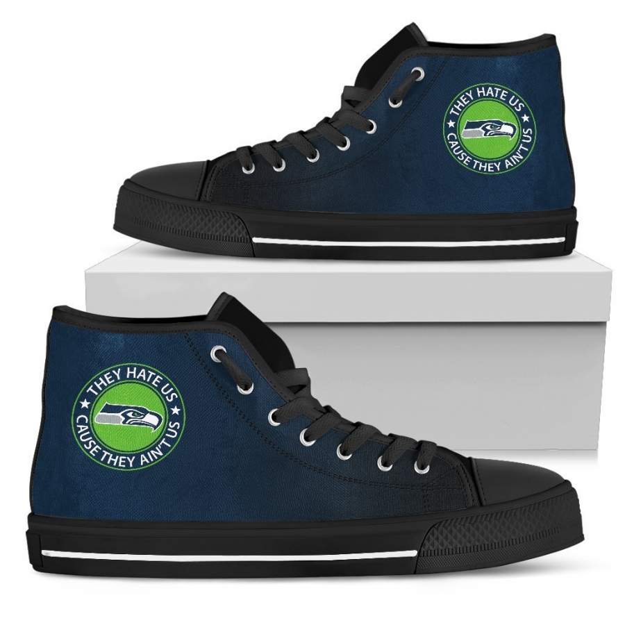 Cool They Hate Us Cause They Ain’t Us Seattle Seahawks High Top Shoes