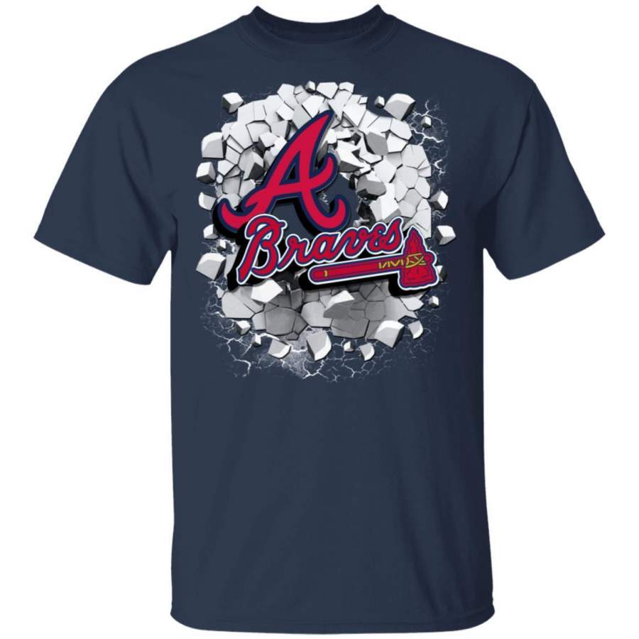 Colorful Earthquake Art Atlanta Braves T Shirt