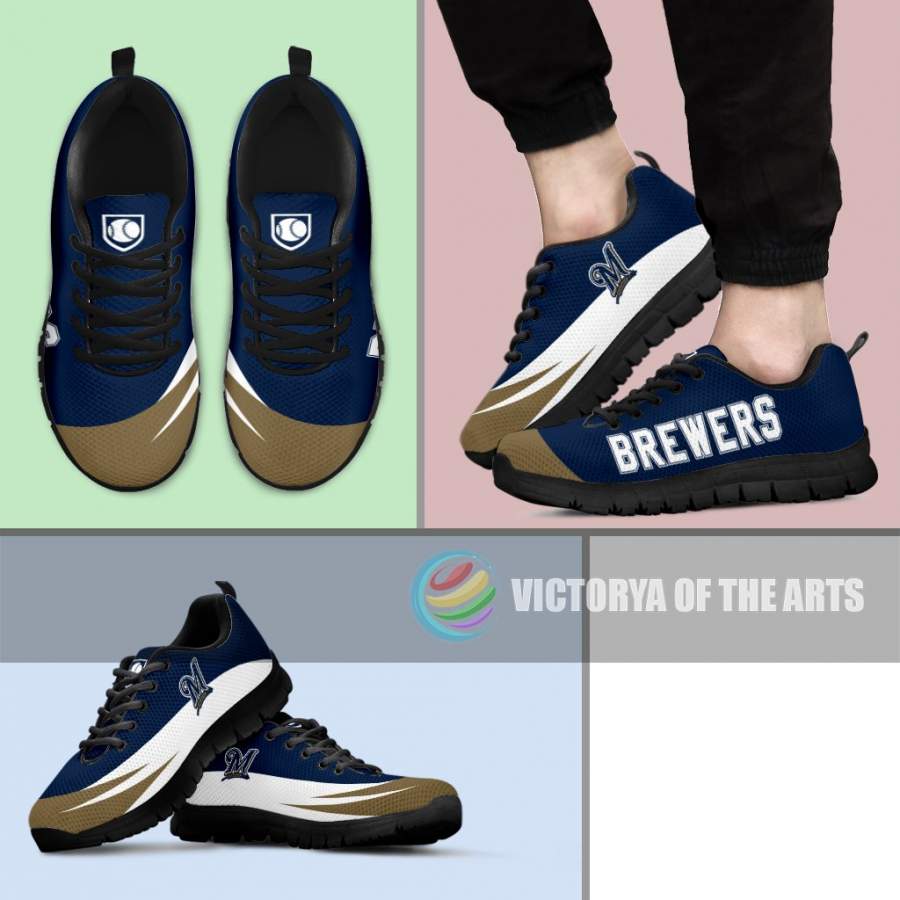 Awesome Gift Logo Milwaukee Brewers?Sneakers