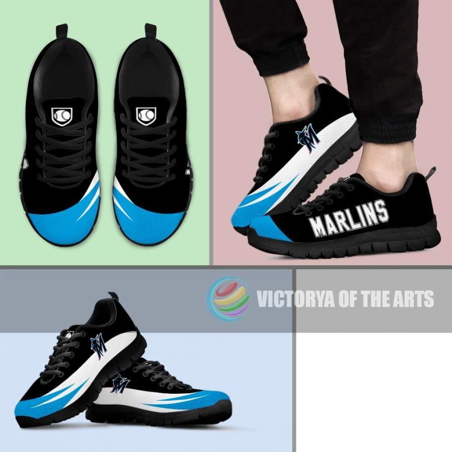 Awesome Gift Logo Miami Marlins?Sneakers