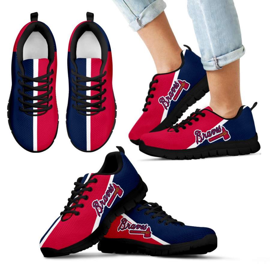 Dynamic Aparted Colours Beautiful Logo Atlanta Braves Sneakers