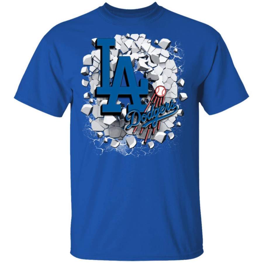 Colorful Earthquake Art Los Angeles Dodgers T Shirt