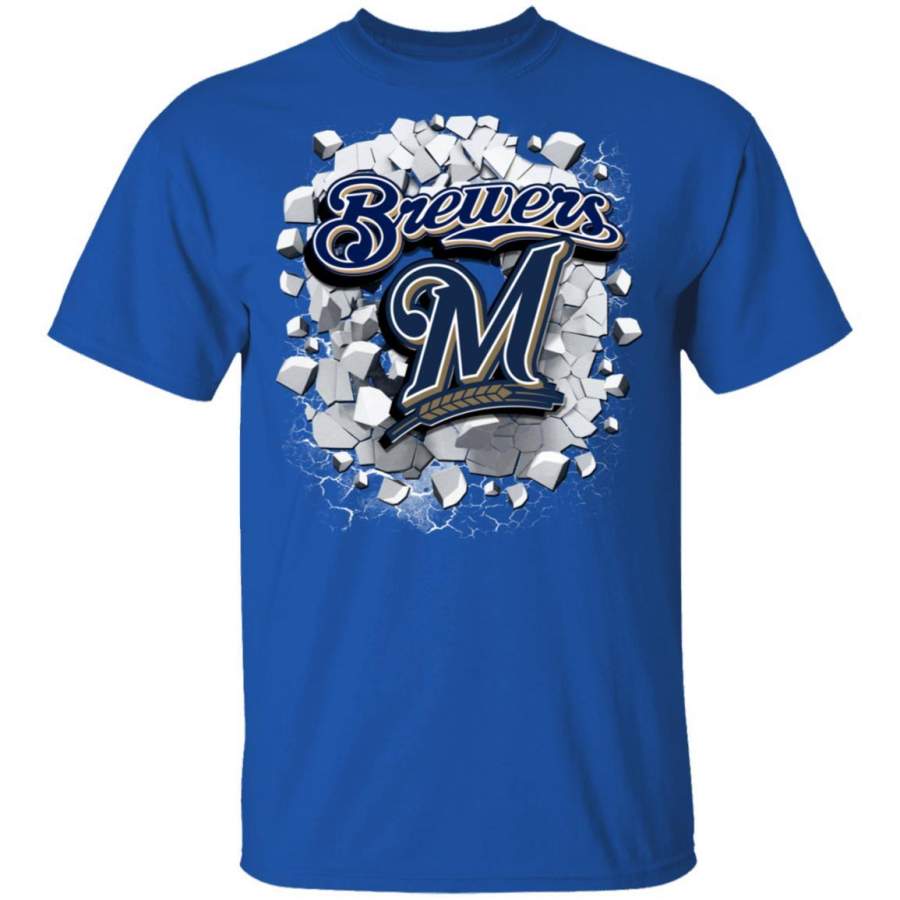 Colorful Earthquake Art Milwaukee Brewers T Shirt