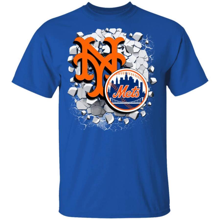 Colorful Earthquake Art New York Mets T Shirt