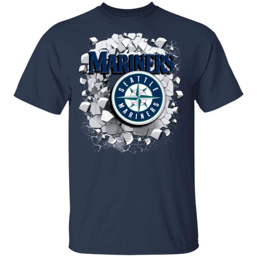 Colorful Earthquake Art Seattle Mariners T Shirt