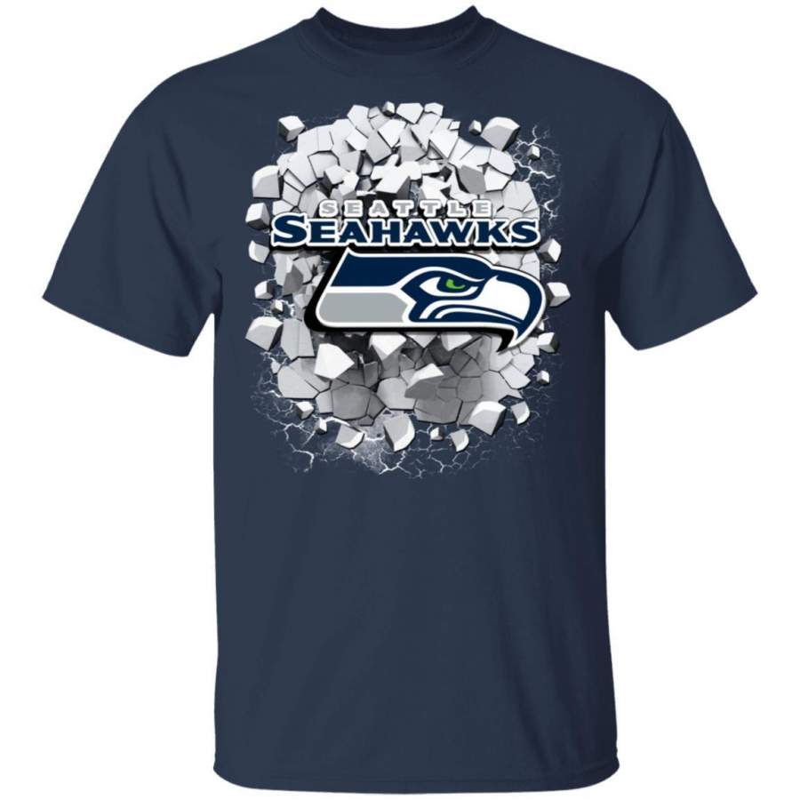 Colorful Earthquake Art Seattle Seahawks T Shirt