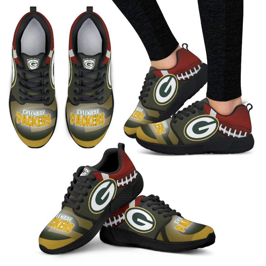 Awesome Green Bay Packers Running Sneakers For Football Fan