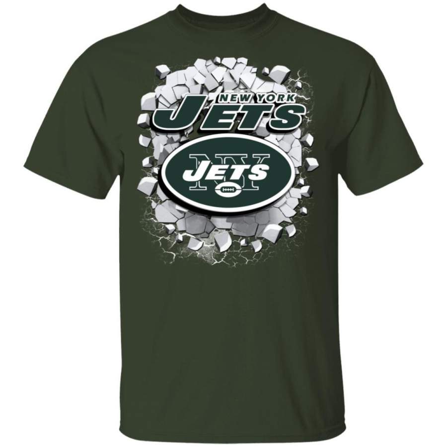 Colorful Earthquake Art New York Jets T Shirt