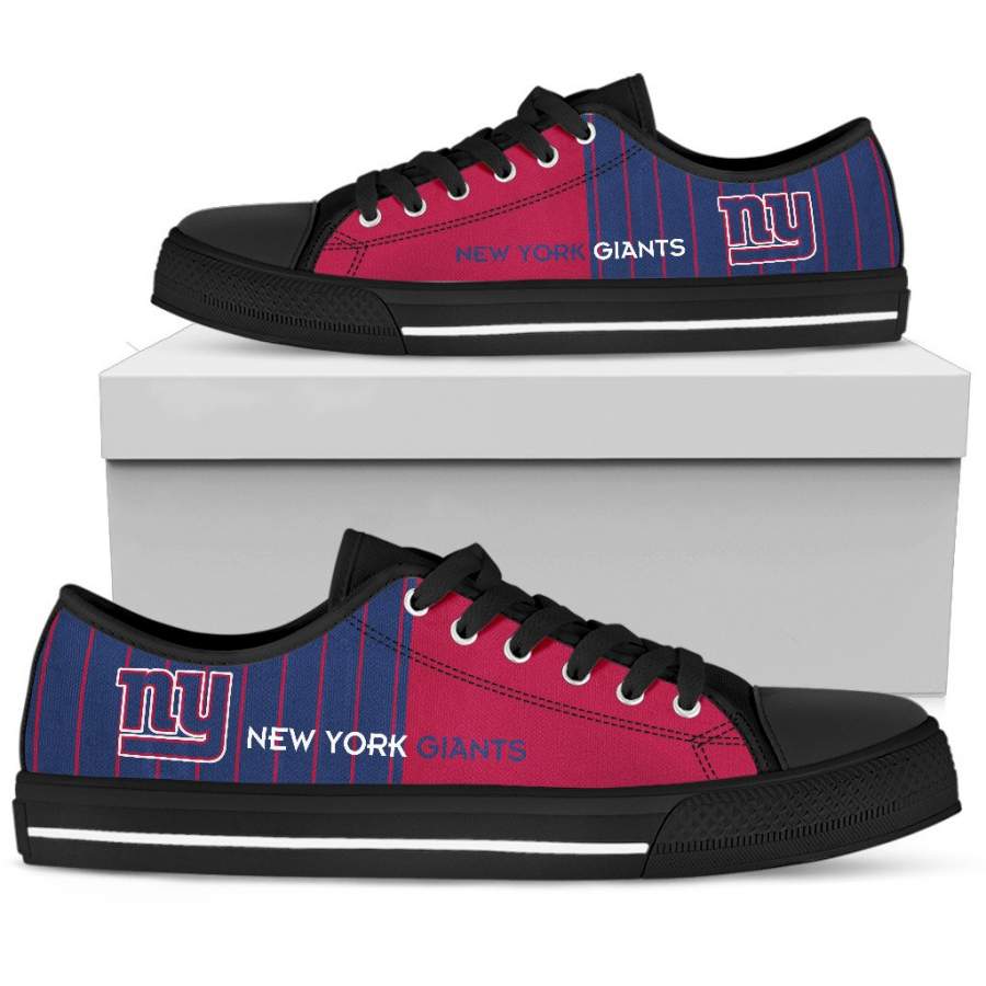 Cool Simple Design Vertical Stripes New York Giants Low Top Shoes