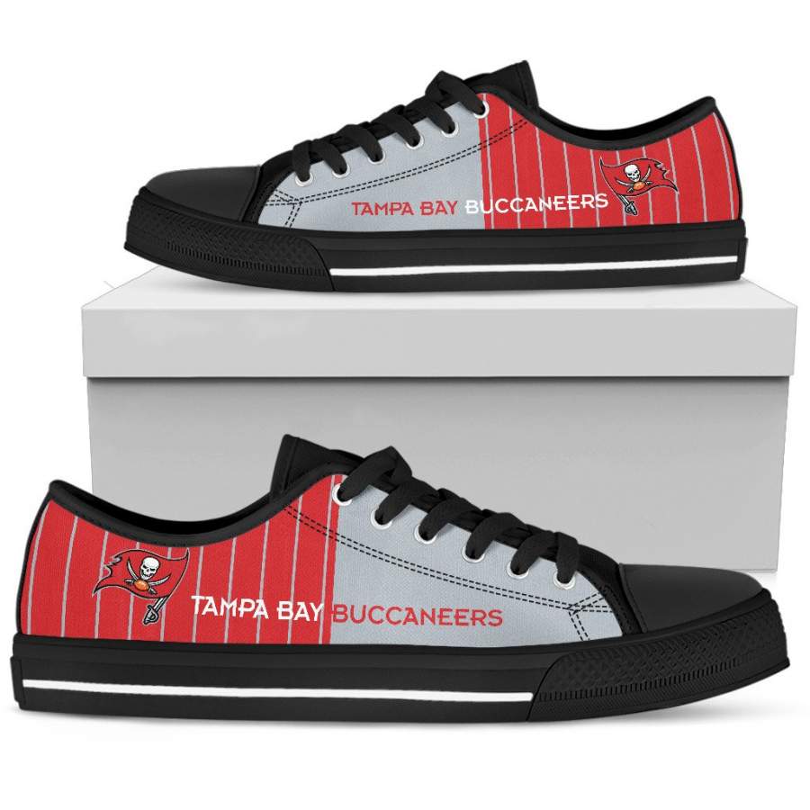 Cool Simple Design Vertical Stripes Tampa Bay Buccaneers Low Top Shoes