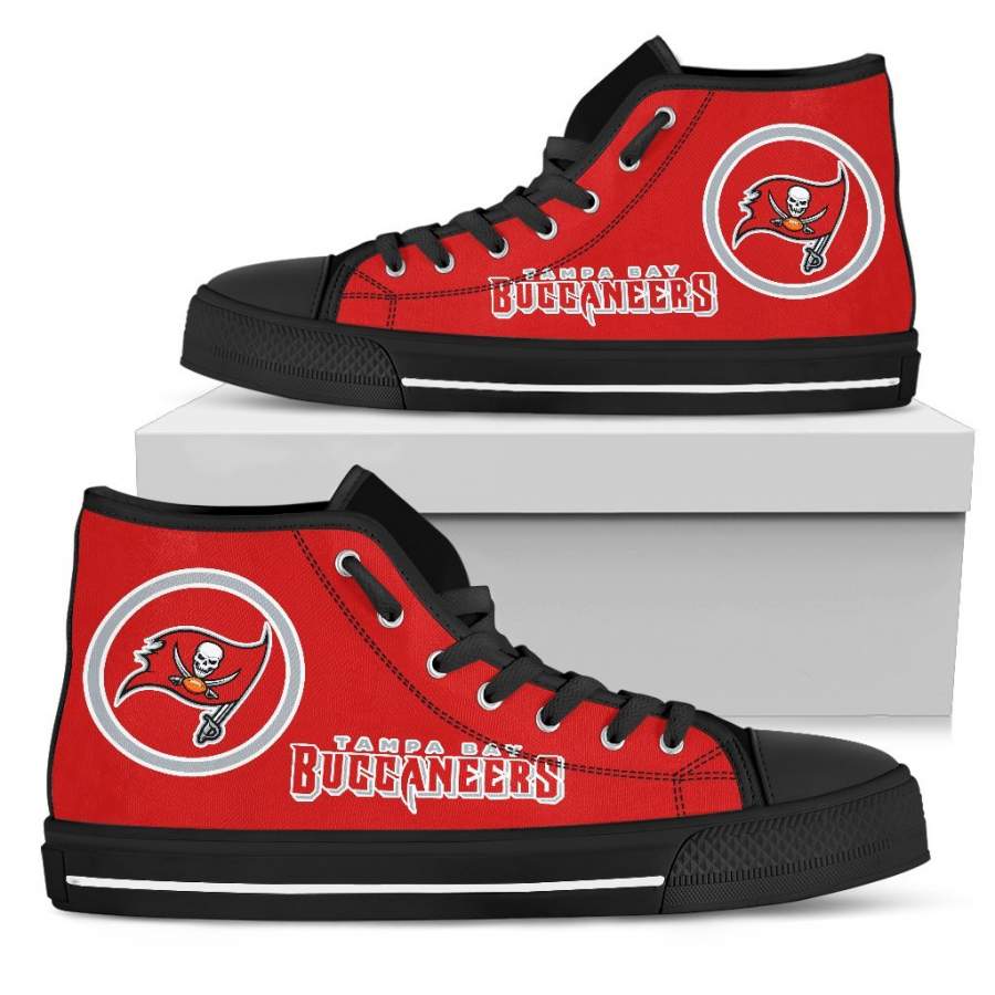 Circle Logo Tampa Bay Buccaneers High Top Shoes