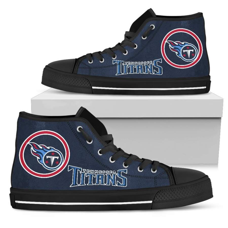 Circle Logo Tennessee Titans High Top Shoes